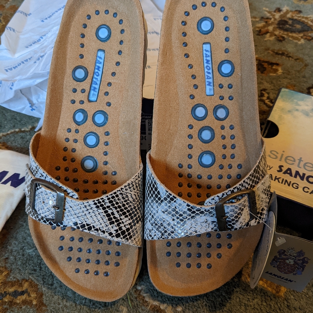 Sanosan sandals (like Birkenstock) snakeskin